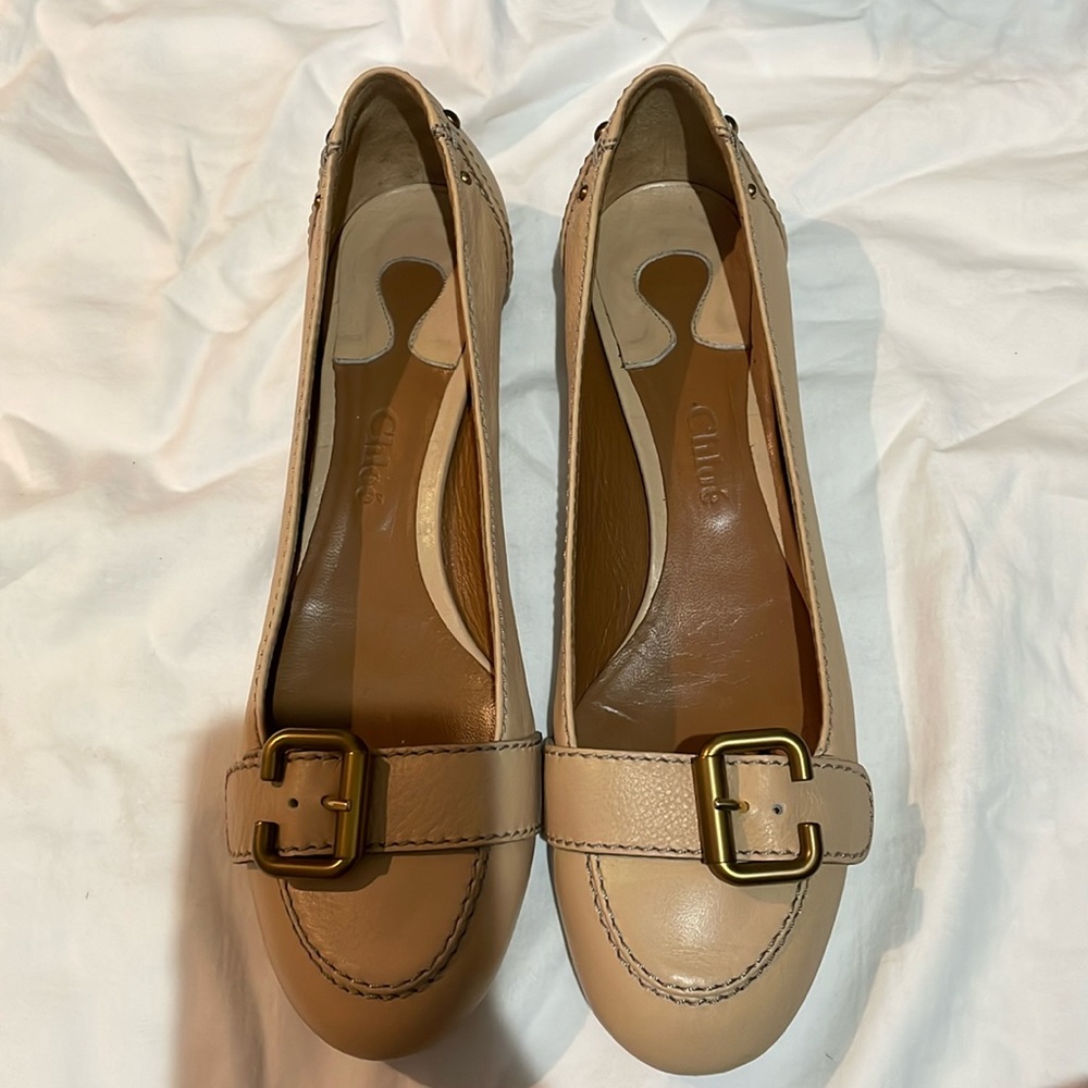 Vintage Chloe buckle shoes in cream in size 10/41